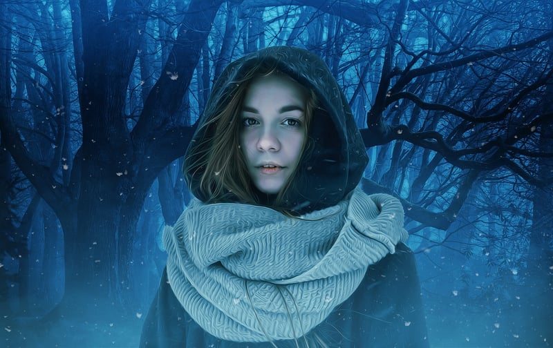 Pixie in a forest